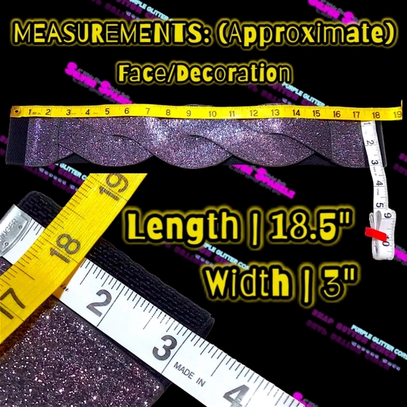 Glitter Poppin Purple Glimmer Stretchy Silver Shimmer Snap Button Cinch Belt | L - Picture 3 of 17